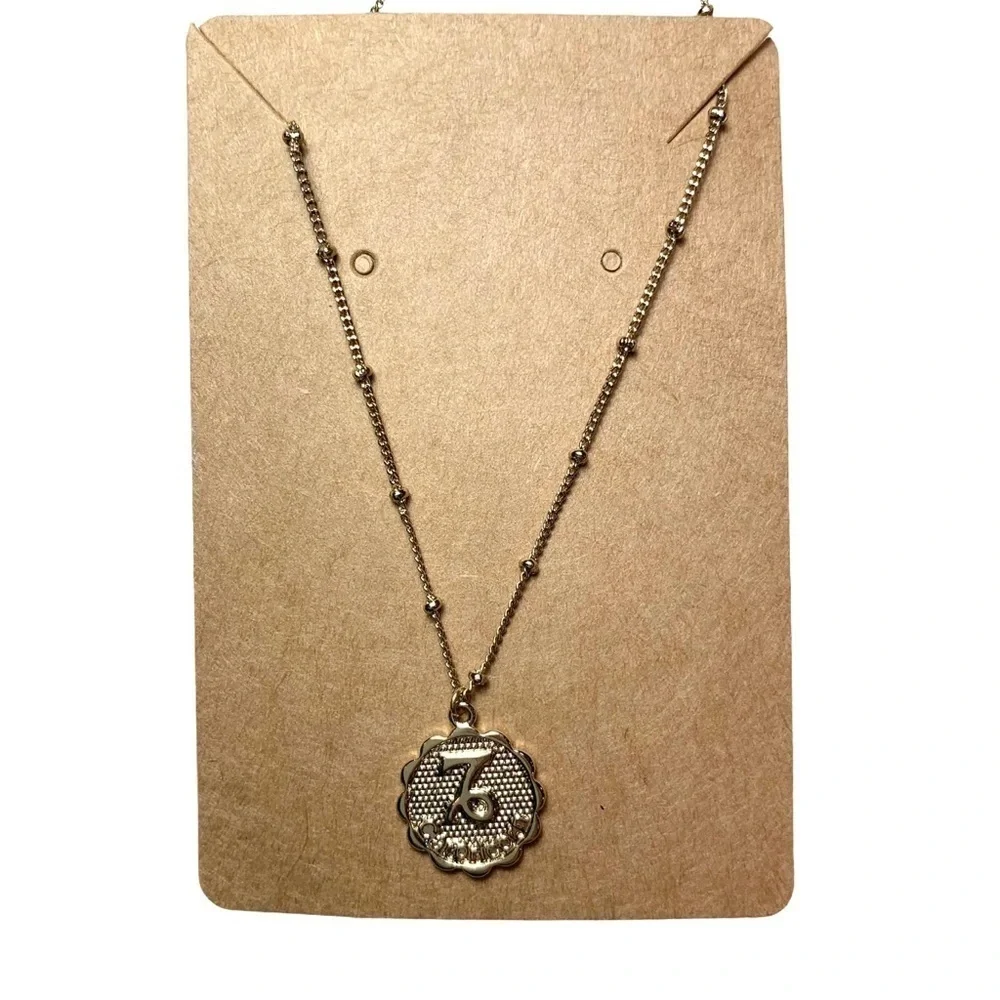 Gold Tone Capricorn Zodiac Short Length Necklace